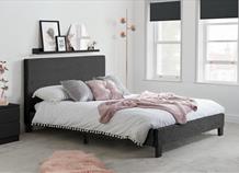 CLEARANCE Berlin Bed Frame Black Crushed Velvet