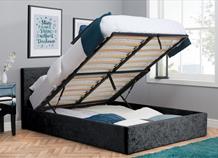 3/4 Berlin Ottoman Bed Frame - Black Crushed Velvet