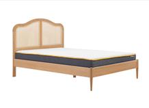 ** SALE ** Leonie Rattan Oak Bed Frame