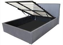 Ottoman Bed Frame (Faux Leather & Grey Fabric)